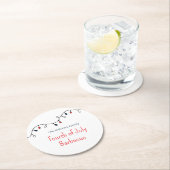 愛国的な7月4日シンプルストリングライト ラウンドペーパーコースター (インサイチュ)