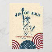 愛国的な7月4日パーティの招待状カード シーズンカード (正面/裏面)