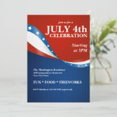 愛国的な7月4日パーティーお祝い 招待状 (スタンド正面)