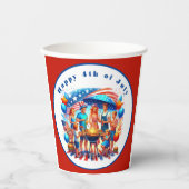 愛国的な7月4日パーティー紙カップ 紙コップ (正面)