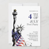 愛国的な7月4日パーティー 招待状 (正面)