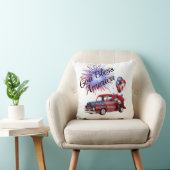 愛国的な7月4日、赤と青の花火 クッション (椅子)