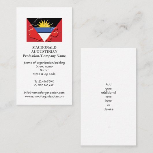 愛国的な | アンティグア国旗 | 名刺(写真) 名刺 (正面/裏面)