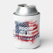 愛国的な |ア誇りを持ったメリカ |フラグ | 7月4日 缶クーラー (缶正面)