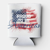 愛国的な |ア誇りを持ったメリカ |フラグ | 7月4日 缶クーラー (正面)