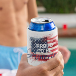 愛国的な |ア誇りを持ったメリカ |フラグ | 7月4日 缶クーラー