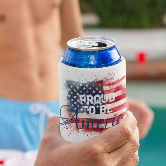 愛国的な |ア誇りを持ったメリカ |フラグ | 7月4日 缶クーラー