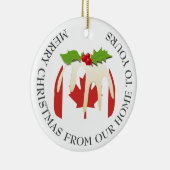 愛国的な |クリスマスプディング |カナダ国旗 セラミックオーナメント (右)