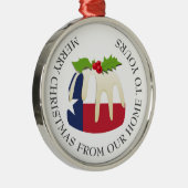 愛国的な |クリスマスプディング |テキサス州国旗 メタルオーナメント (右)