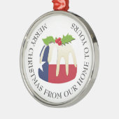 愛国的な |クリスマスプディング |テキサス州国旗 メタルオーナメント (左)