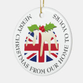 愛国的な |クリスマスプリン |イギリス国旗 セラミックオーナメント (左)