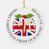 愛国的な |クリスマスプリン |イギリス国旗 セラミックオーナメント (裏面)