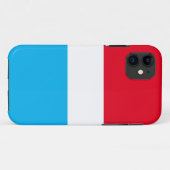 愛国的な スポーティーな 明るい 赤 白 青空色の ストライプ Case-Mate iPhoneケース (裏面(横))