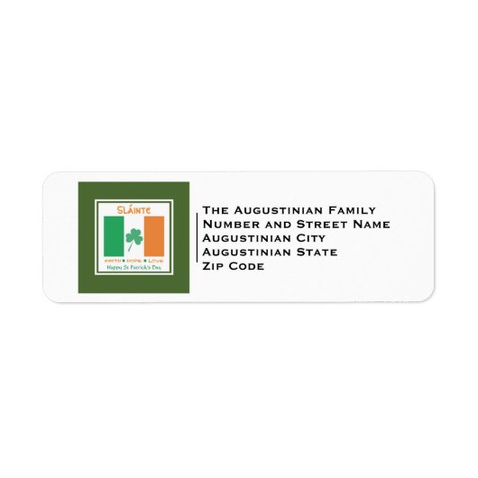 愛国的な |スラインテ | ST PATRICKの日 ラベル (正面)