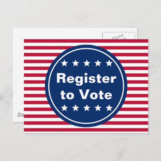 愛国的な |投票する赤い白と青の登録 ポストカード (正面/裏面)
