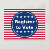 愛国的な |投票する赤い白と青の登録 ポストカード (正面)