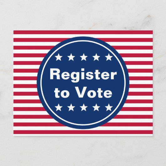 愛国的な |投票する赤い白と青の登録 ポストカード (正面)