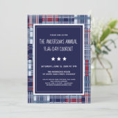 愛国的な、旗の日、夏、バーベキュー招待マドラス 招待状 (スタンド正面)