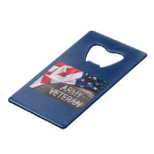 愛国的な「陸軍退役軍人」 クレジットカード栓抜き (正面アングル)