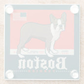 愛国的な | Boston Terrier ガラスコースター (裏面)