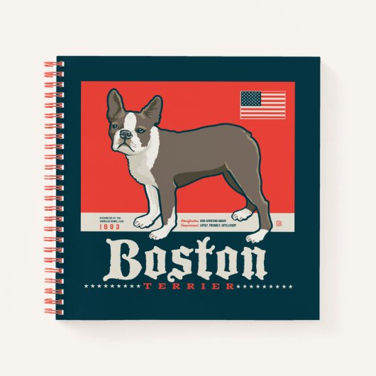 愛国的な | Boston Terrier ノートブック (正面)