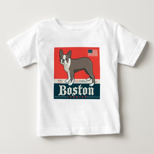 愛国的な | Boston Terrier ベビーTシャツ (正面)