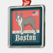 愛国的な | Boston Terrier メタルオーナメント (左)