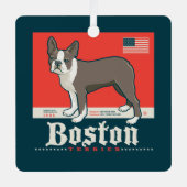愛国的な | Boston Terrier メタルオーナメント (正面)