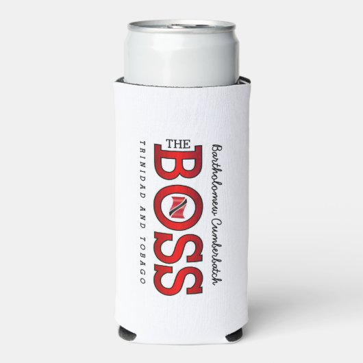 愛国的な「The Boss」トリニダード・トバゴ スリム缶クーラー (Seltzer正面)