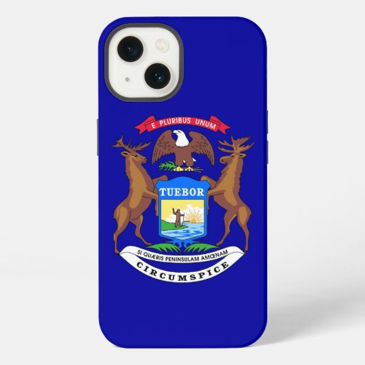 愛国的なApple iPhone 13 Case-Mate、ミシガン州の旗 iPhoneケース (裏面)