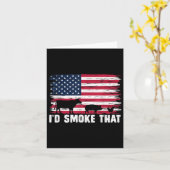 愛国的なBbqシェフGifおもしろいを含む米国国旗Idの煙 カード (黄色い花)