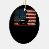 愛国的なCH-47チヌークヘリコプターアメリカ国旗 セラミックオーナメント (右)
