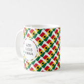 愛国的なGOD BLESS GHANA モノグラム コーヒーマグカップ (正面左)