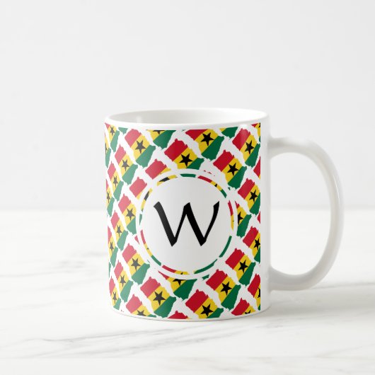 愛国的なGOD BLESS GHANA モノグラム コーヒーマグカップ (右)