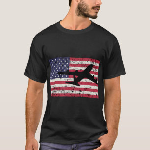 愛国的なKC-135ストラトタンカージェット米国国旗 Tシャツ