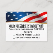 愛国的なRSVPカード エンクロージャーカード (裏面)