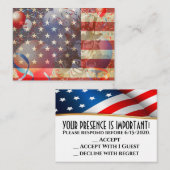 愛国的なRSVPカード エンクロージャーカード (正面/裏面)