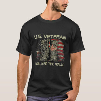 愛国的なUの退役軍人私は歩くフラッグアメリ歩いた Tシャツ