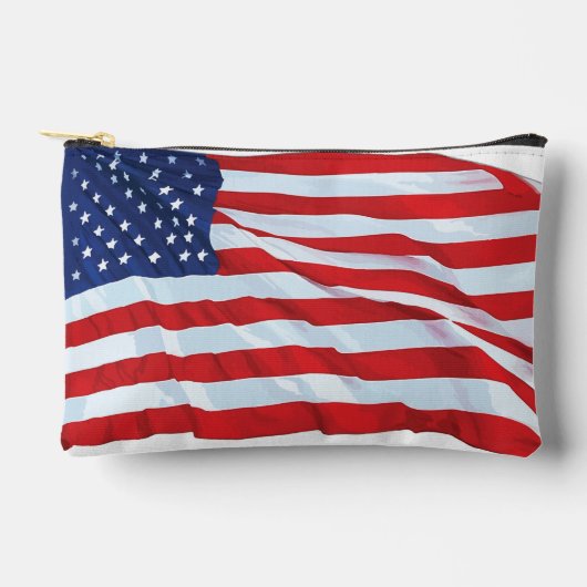 愛国的なUSAフラグの小物入れポーチ アクセサリーポーチ (正面)