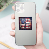 愛国的なVOTEアメリカ国旗タイポグラフィーデザイン シール (スマートフォン)