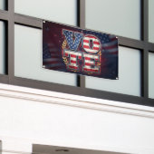 愛国的なVOTEアメリカ国旗タイポグラフィーデザイン 横断幕 (ビルの外側)