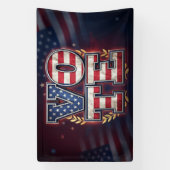 愛国的なVOTEアメリカ国旗タイポグラフィーデザイン 横断幕 (縦)