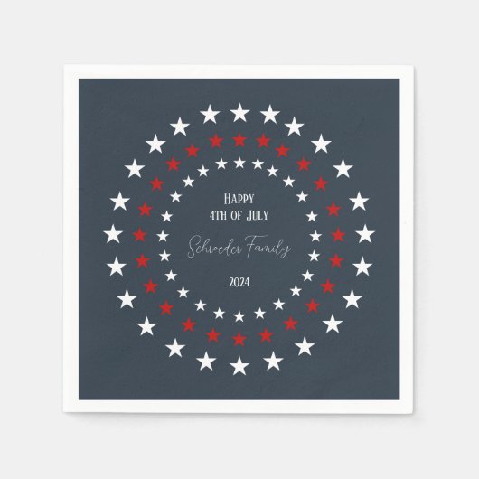 愛国的にカスタマイズ可能な紙 スタンダードカクテルナプキン (正面)