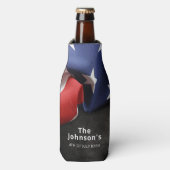 愛国的に折り畳まれたアメリカパーソナライズされた国旗 ボトルクーラー (ボトル正面)