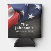 愛国的に折り畳まれたアメリカパーソナライズされた国旗 缶クーラー (正面)