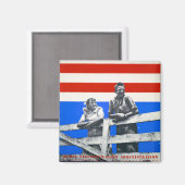 愛国的に編集されていないヴィンテージ写真Old Eutiful Pi マグネット (正面/裏面)