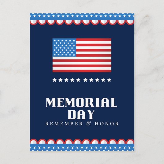 愛国的はっきりしたなアメリカ国旗のメモリアルデー ポストカード (正面)