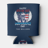 愛国的はっきりしたイーグルカスタム文字 缶クーラー (正面)