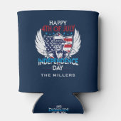 愛国的はっきりしたイーグルカスタム文字 缶クーラー (裏面)