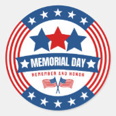 愛国的はっきりしたメモリアルデー ラウンドシール (正面)
